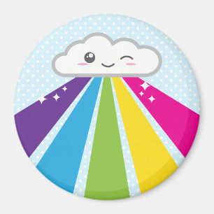 Kawaii Cloud en Rainbow Magnet Magneet