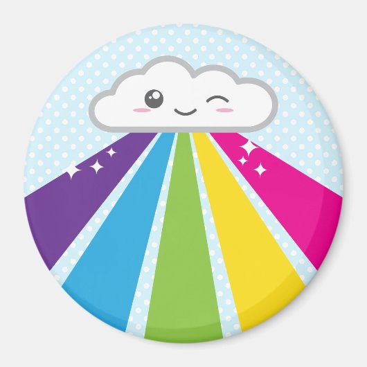 Kawaii Cloud en Rainbow Magnet Magneet (Voorkant)