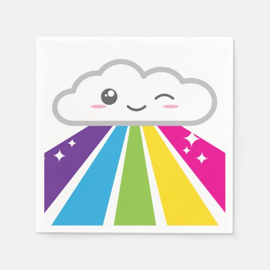 Kawaii Cloud en Rainbow Napkins Servetten (Voorkant)