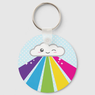 Kawaii Cloud en Rainbow-Sleutelhanger Sleutelhanger