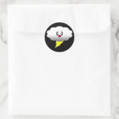KAWAII CLOUD LIGHTING THONDER STORM RONDE STICKER (Tas)