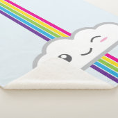 Kawaii Cloud & Rainbow Monogram Sherpa Blanket Sherpa Deken (3/4)