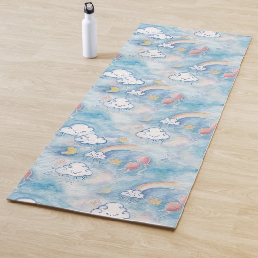 Kawaii Clouds Yoga Mat (In situ)