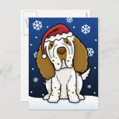Kawaii Clumber Spaniel Kerst Briefkaart (Voorkant / Achterkant)
