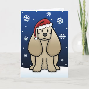 Kawaii Cocker Spaniel Christmas Kaart