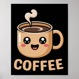 Kawaii Coffee Creamer Cup Schattige Halloween Kost Poster