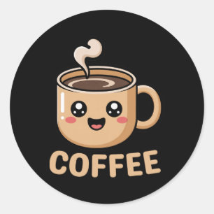 Kawaii Coffee Creamer Cup Schattige Halloween Kost Ronde Sticker
