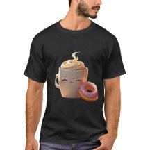 Kawaii Coffee & Donut T-shirt – Schattigee Sleepy 