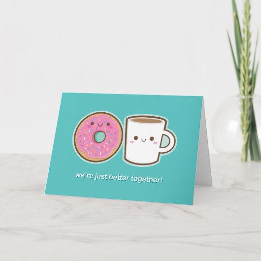 Kawaii Coffee & Doughnut Kaart (Voorkant)