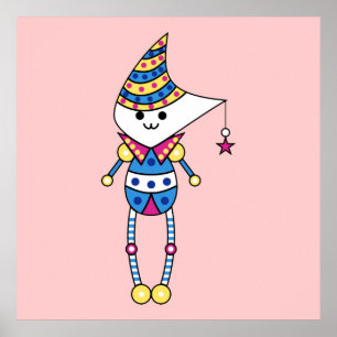 Kawaii coloré mignon affiches de personnages de de