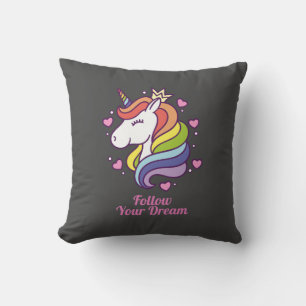 Kawaii Colorful Rainbow Unicorn Dreams Kussen