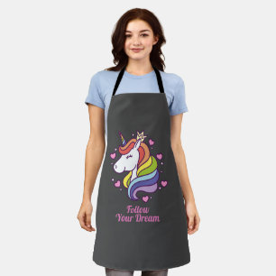 Kawaii Colorful Rainbow Unicorn Dreams Schort