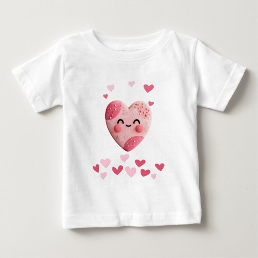 Kawaii Cookie with Hearts and Sprinkles T-Shirt (Devant)