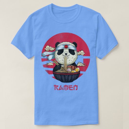 Kawaii Cool Panda eet Ramen Lover Ramen Noodles T-shirt (Design voorkant)