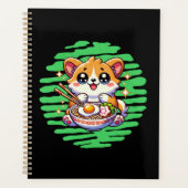 Kawaii Corgi manger bol de Ramen (Devant)