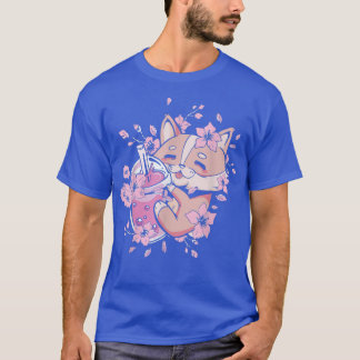 Kawaii Corgi met Bubble Tea en Boba tea en Saku T-shirt