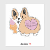 Kawaii Corgi Met Ijs Sticker (Vel)