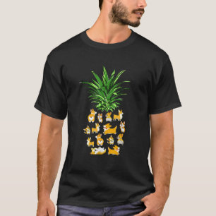 Kawaii Corgi Pineapple Funny Peachy Kawaii Zomer T-shirt