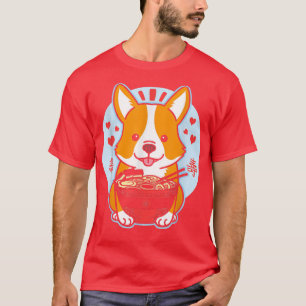 Kawaii Corgi Ramen Cute Noodles Hondenliefhebbers T-shirt
