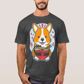 Kawaii Corgi Ramen Cute Noodles Hondenliefhebbers  T-shirt