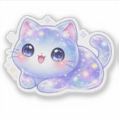 Kawaii Cosmic Cat Vinyl Sticker (Voorkant)