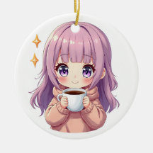 Kawaii Cozy Coffee Girl – Pastel Esthetische stick