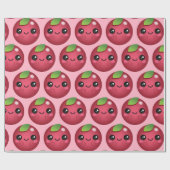 Kawaii Cranberry Cadeaupapier (Vlak)