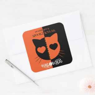 Kawaii Creepy Schattige Cat Spooktacular Halloween Vierkante Sticker