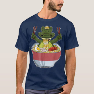 Kawaii Crocodile Japan Ramen Noodles I Otaku Anime T-shirt