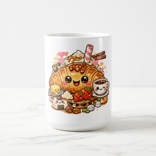 Kawaii Croissant Breakfast Mug (Centre)