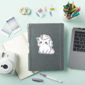 Kawaii Crying Unicorn Sticker Cute Pastel Magical (Couverture iPad)
