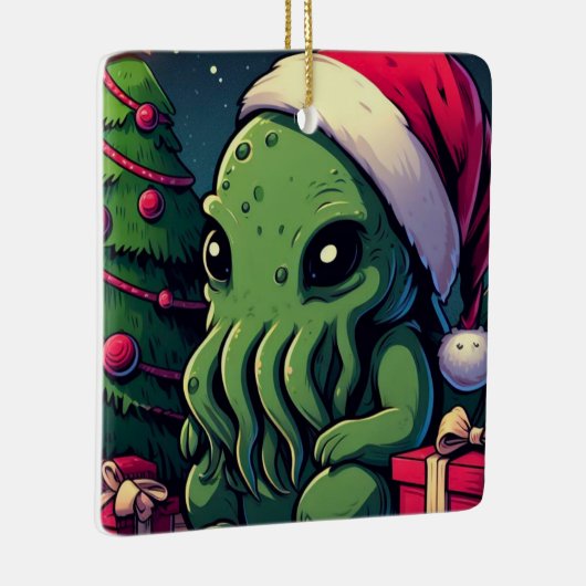 Kawaii Cthulhu Kerstmis - Merry Cthulhumas Keramisch Ornament (Rechts)