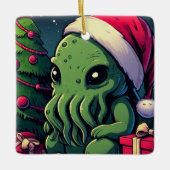 Kawaii Cthulhu Kerstmis - Merry Cthulhumas Keramisch Ornament (Voorkant)