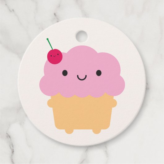 Kawaii Cupcake Bedankjes Labels (Voorkant)