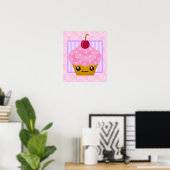 Kawaii Cupcake Cherry Poster (Thuiskantoor)