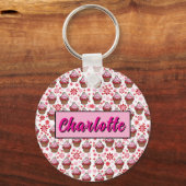 Kawaii Cupcake Design – Schattigee dessertafbeeldi Sleutelhanger (Voorkant)