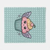 Kawaii Cupcake Fleece Deken (Voorkant (Horizontaal))