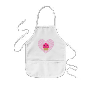 Kawaii Cupcake Heart Apron Kinder Schort