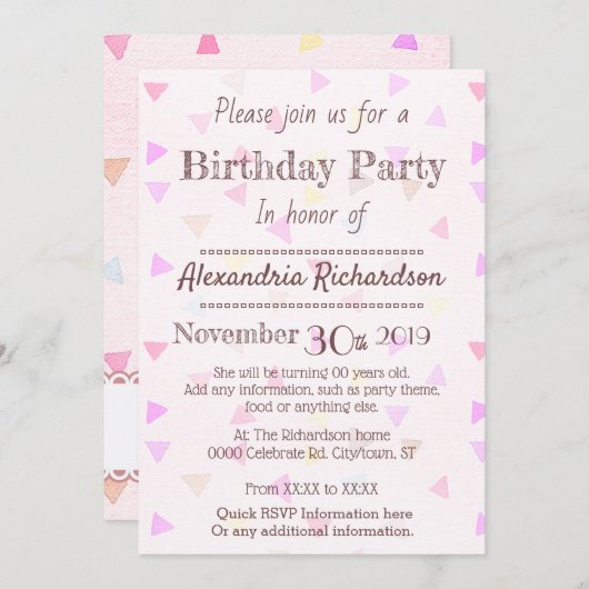 Kawaii Cupcake Hearts roze Kaart (Voorkant / Achterkant)