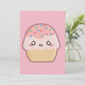 Kawaii cupcake kaart (Staand voorkant)
