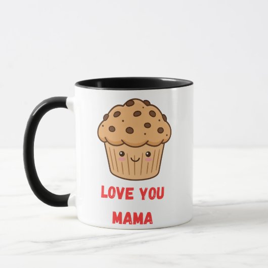 Kawaii Cupcake "Love You Mama" Coffee Mug (Gauche)