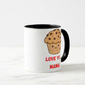 Kawaii Cupcake "Love You Mama" Coffee Mug (Devant droit)