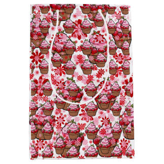 Kawaii Cupcake Ontwerp – Illustratie van een Mooie Medium Cadeauzakje