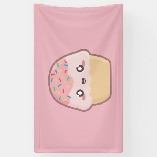 Kawaii cupcake spandoek (Verticaal)