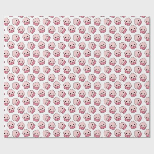 Kawaii cupcakes Wrapping Paper Cadeaupapier (Vlak)