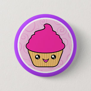 Kawaii Cuppy Cake roze cupcake Ronde Button 5,7 Cm