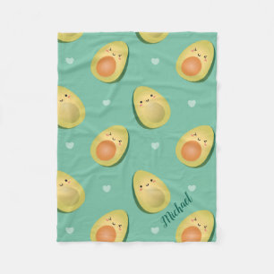 Kawaii Cute Avocados Let's Avocuddle Pattern Fleece Deken