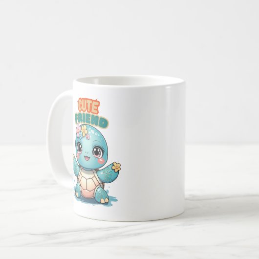 Kawaii Cute Baby Turtle Mug (Devant gauche)