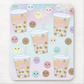 Kawaii Cute Bubble Pearl Milk Tea Tapioca Drink Muismat (Voorkant)