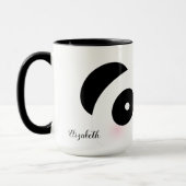 Kawaii Cute Cartoon Panda Beer Aangepaste naam Mok (Links)